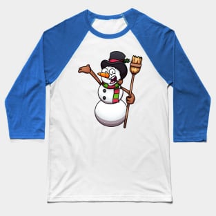 Classic Friendly Cartoon Snowman Baseball T-Shirt